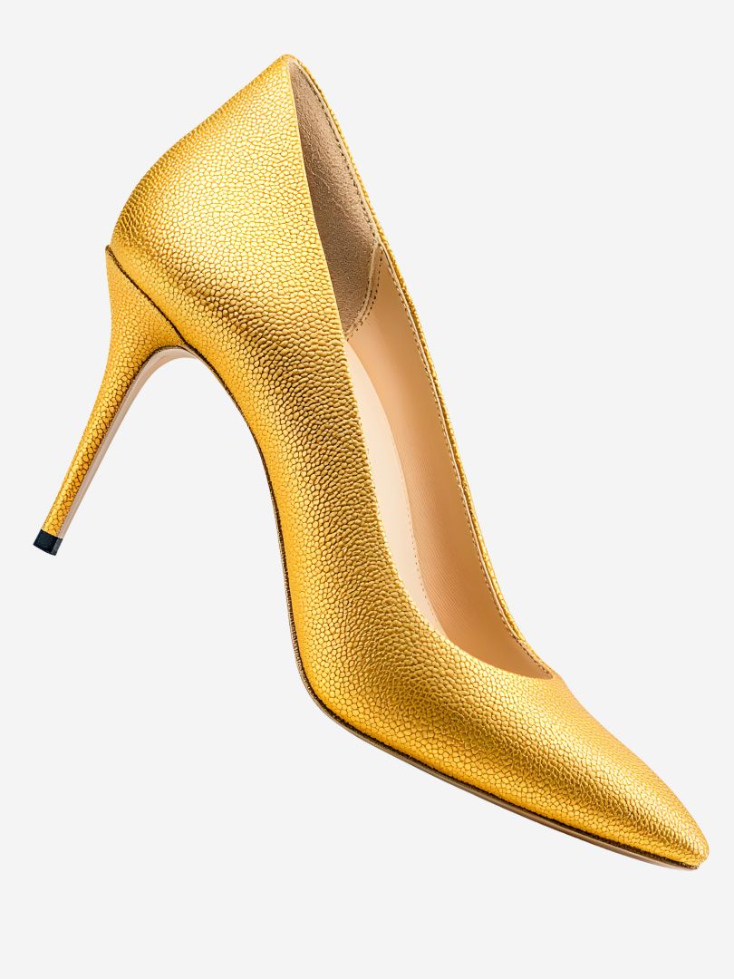 Women's high heels party yellow shoes